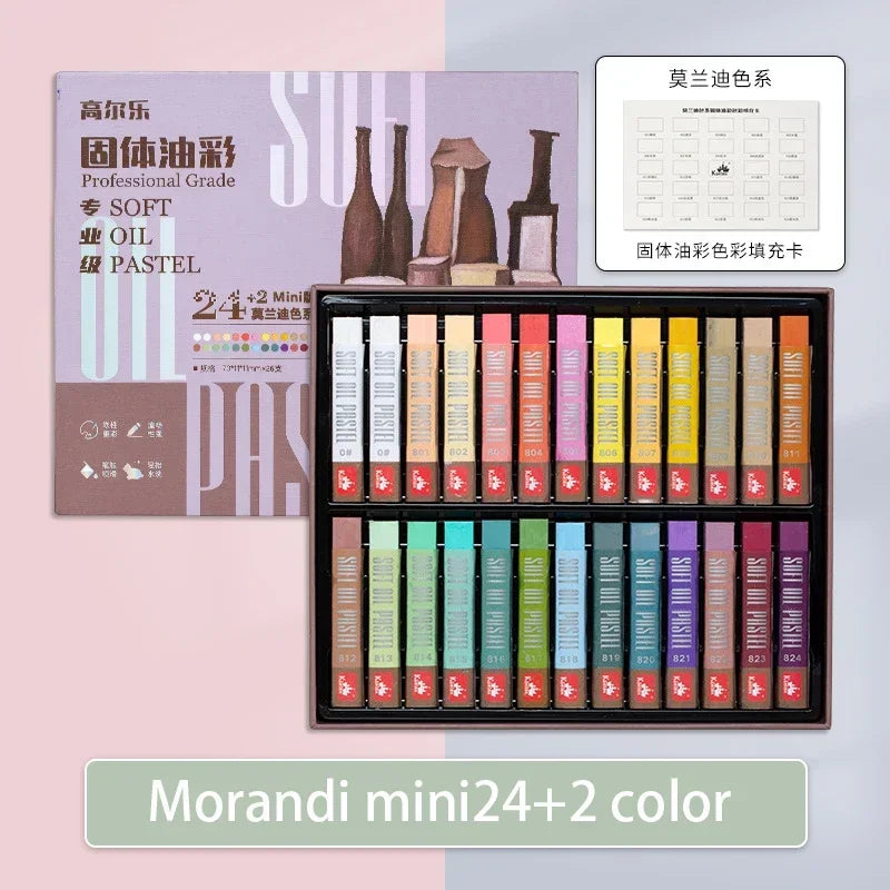 Kuelox Artistic Soft Oil Pastels Mini Professional Solid Oily Water-Soluble Painting Pigment Crayon For Gift Art School Supplies