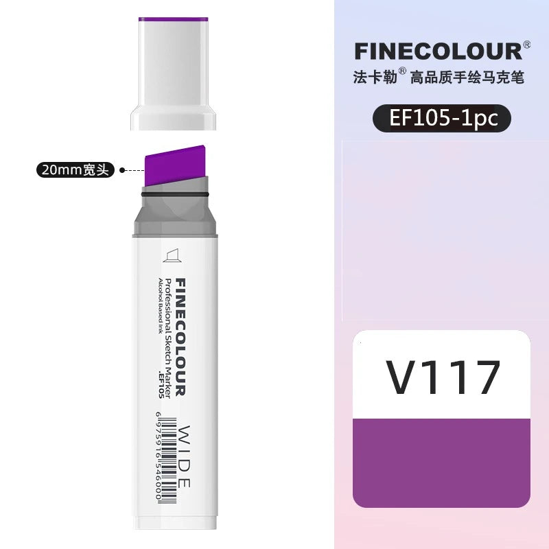 Finecolour 20mm Wide Markers Alcohol Line Sketching Art Markers Pen Drawing School Art Supplies EF105