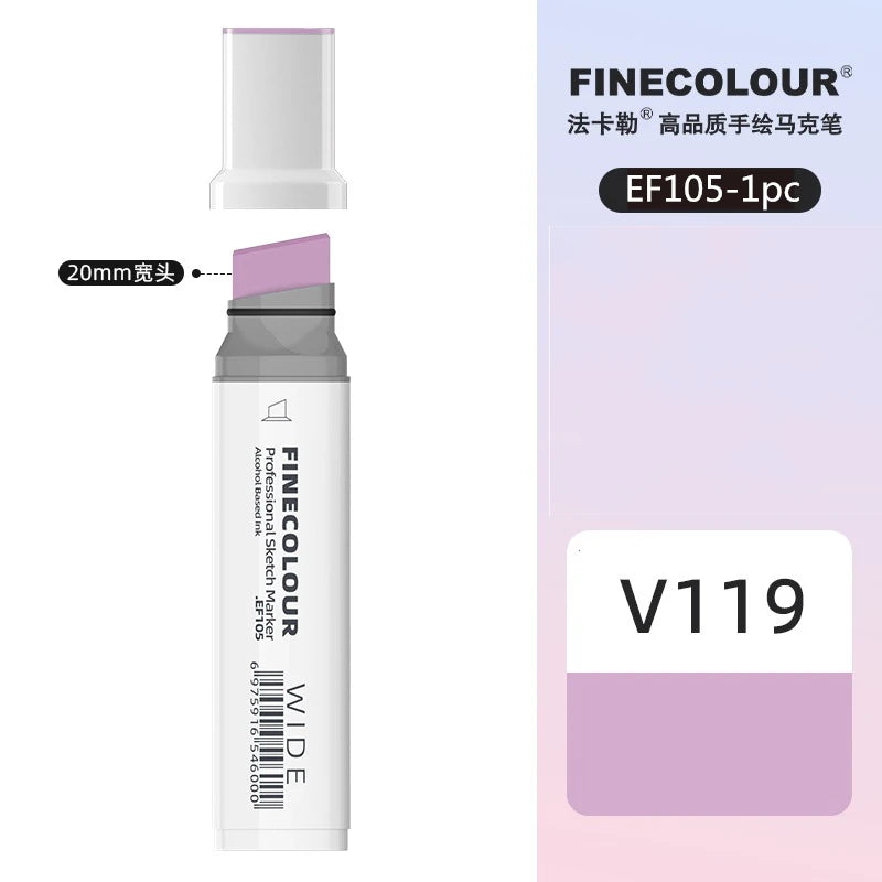 Finecolour 20mm Wide Markers Alcohol Line Sketching Art Markers Pen Drawing School Art Supplies EF105