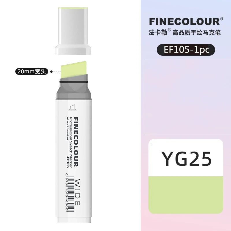 Finecolour 20mm Wide Markers Alcohol Line Sketching Art Markers Pen Drawing School Art Supplies EF105