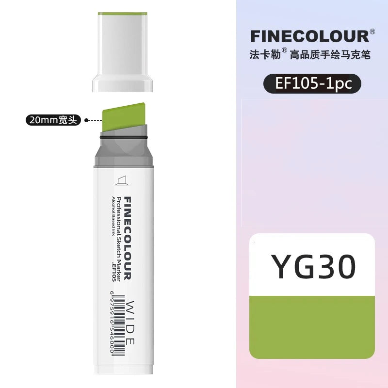 Finecolour 20mm Wide Markers Alcohol Line Sketching Art Markers Pen Drawing School Art Supplies EF105