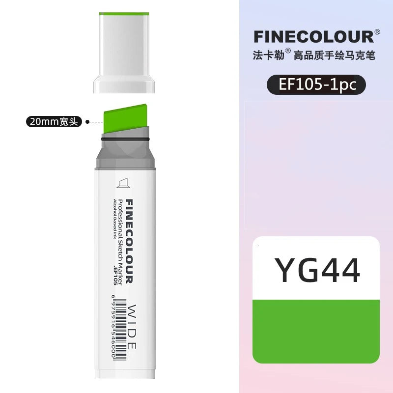 Finecolour 20mm Wide Markers Alcohol Line Sketching Art Markers Pen Drawing School Art Supplies EF105