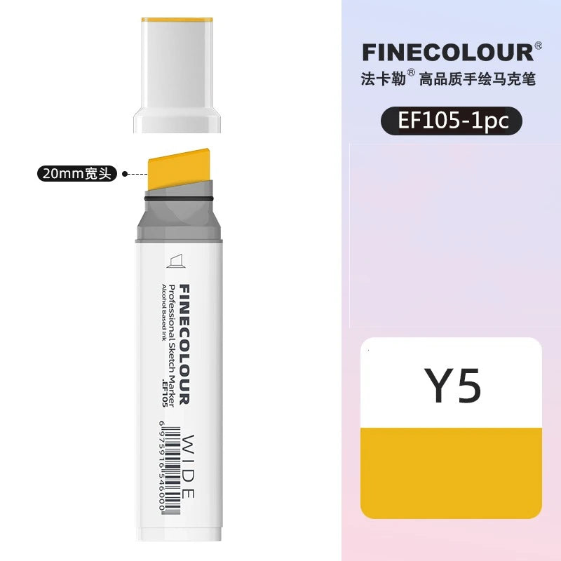 Finecolour 20mm Wide Markers Alcohol Line Sketching Art Markers Pen Drawing School Art Supplies EF105