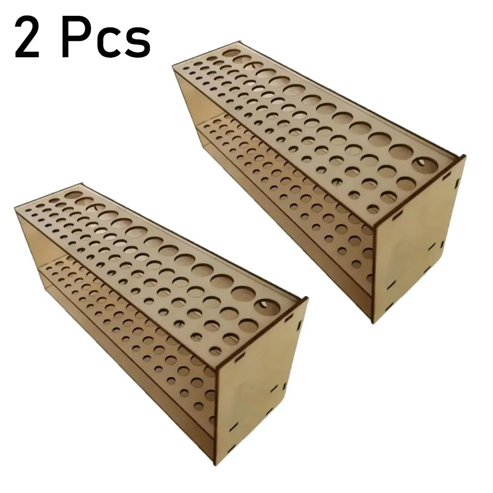 67-Slot Premium Wooden Brush Holder - Durable Artist Desk Organizer, Pencil & Paint Brushes Storage, Elegant Art & Craft Supplie