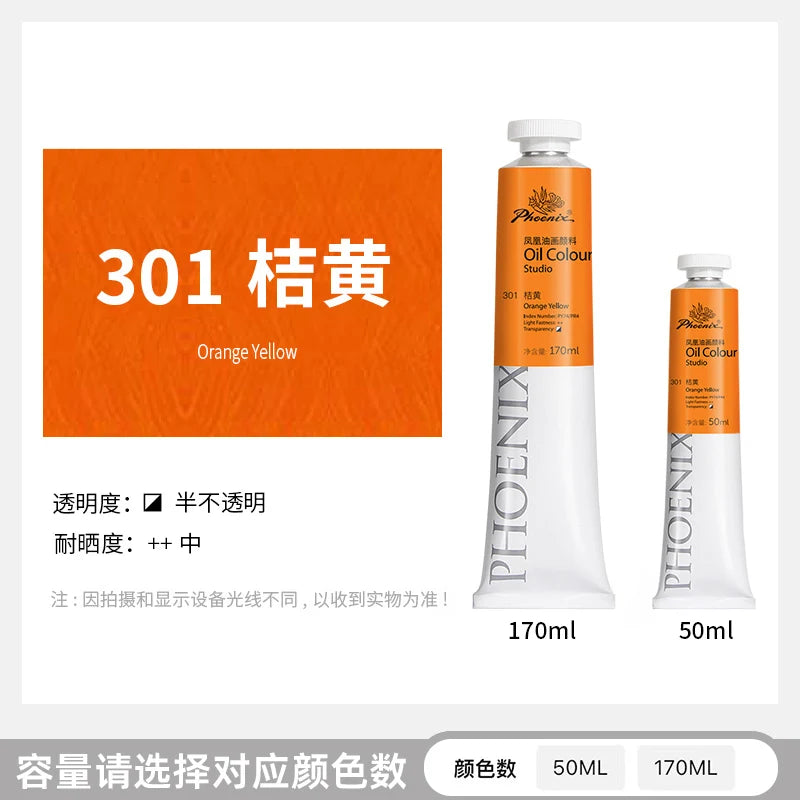 170ml LargeTubes Oil Paint Non-Toxic Excellent Tinting Strength, Mixable for Canvas Painting Artist Beginners DIY Art Supplies