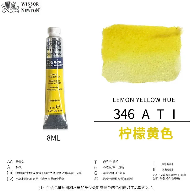 Winsor & Newton Cotman Watercolor Paint, 8ml Single Tube Art Supplies Aquarela Good Transparency, for Art Students, Artist