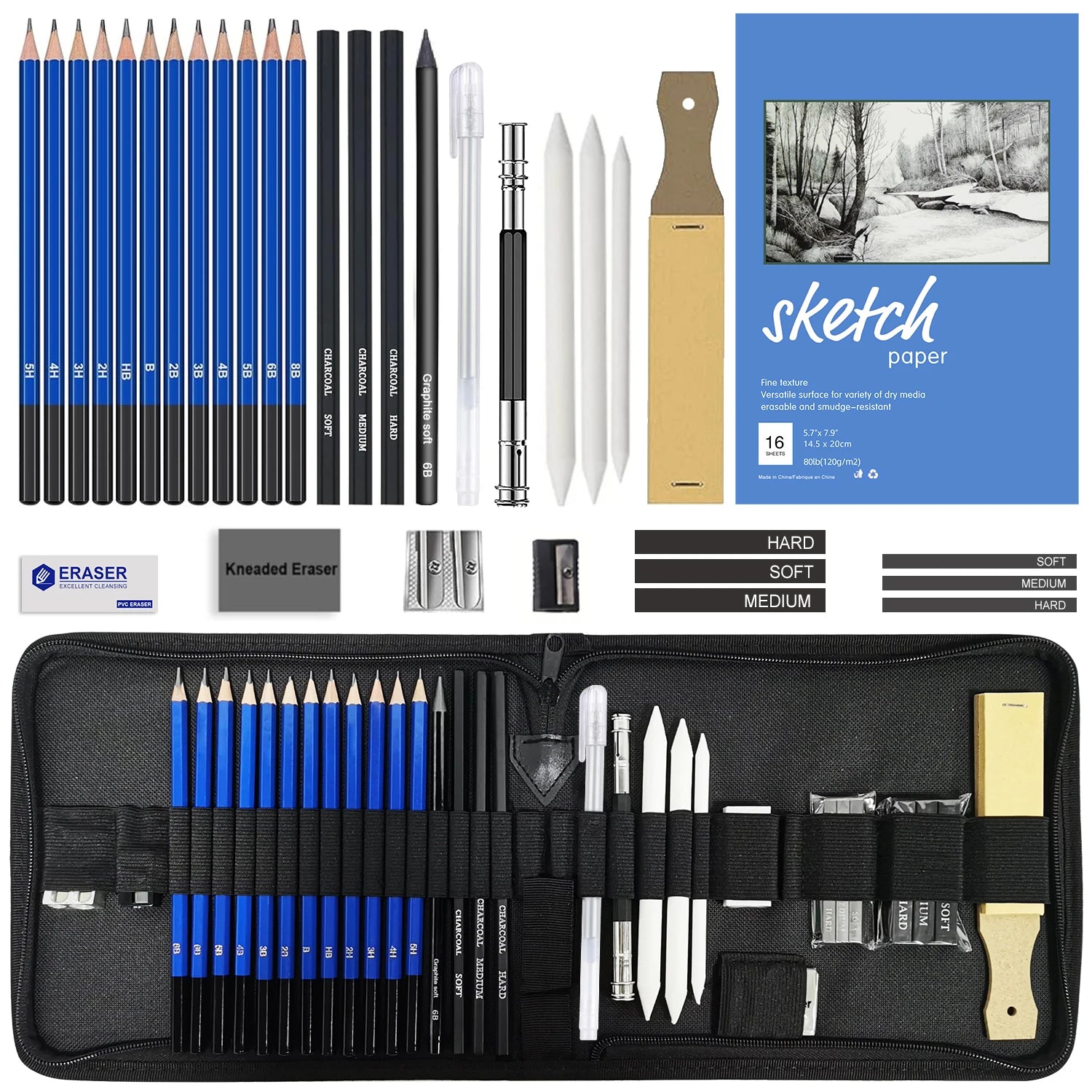 34/42/54/72/76/96 Pcs Drawing Sketching Coloring Set Drawing Pencils & Sketching Kit Art Tool Kit Professional Art Supplies Set