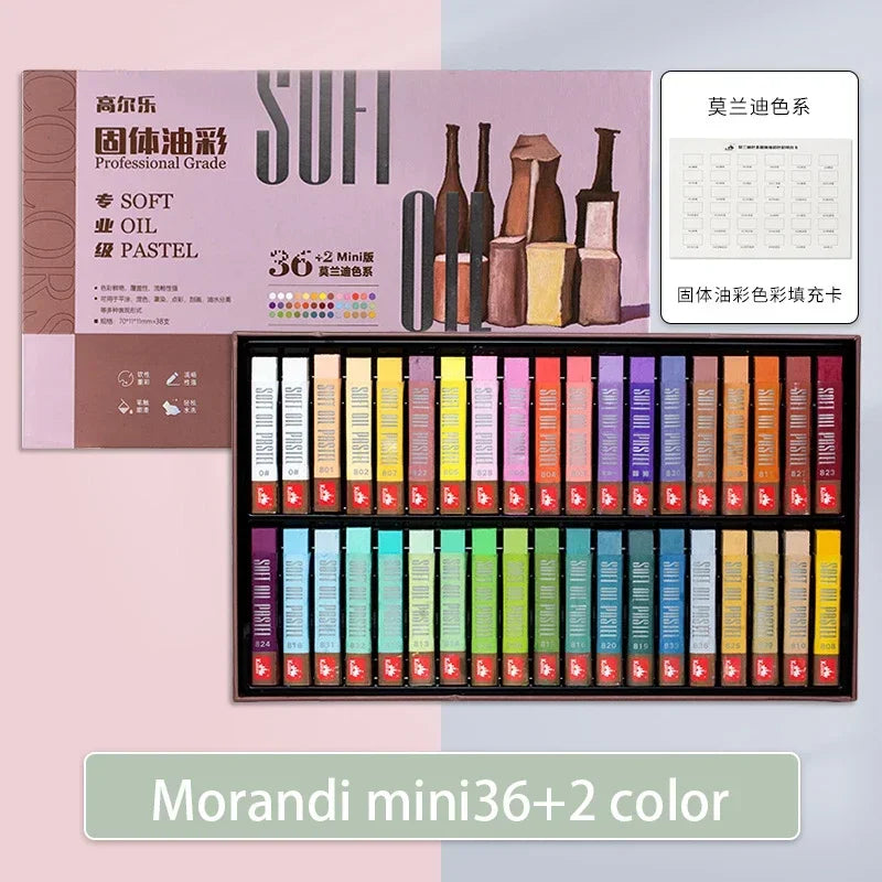 Kuelox Artistic Soft Oil Pastels Mini Professional Solid Oily Water-Soluble Painting Pigment Crayon For Gift Art School Supplies