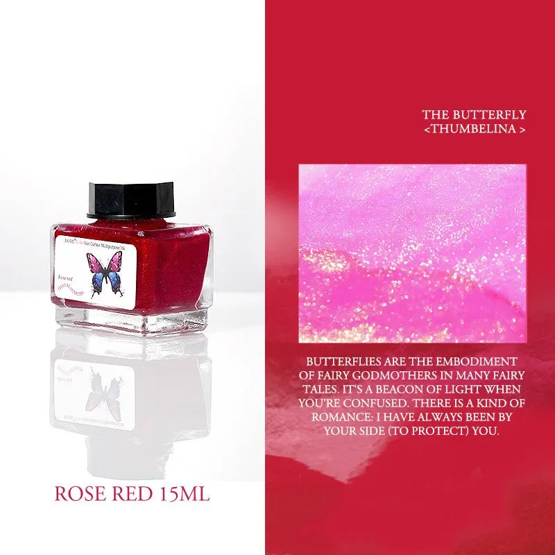 Gold Powder Colorful Fountain Pen Ink Bottle 15colors 18ml Watercolor Pigment Ink For Painting Art Office Supplies