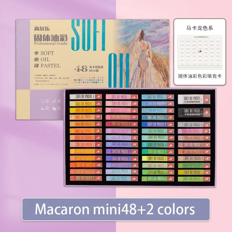 Kuelox Artistic Soft Oil Pastels Mini Professional Solid Oily Water-Soluble Painting Pigment Crayon For Gift Art School Supplies