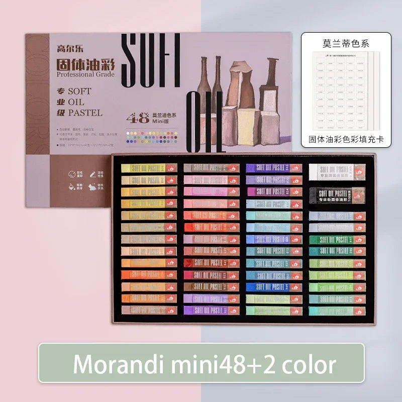Kuelox Artistic Soft Oil Pastels Mini Professional Solid Oily Water-Soluble Painting Pigment Crayon For Gift Art School Supplies