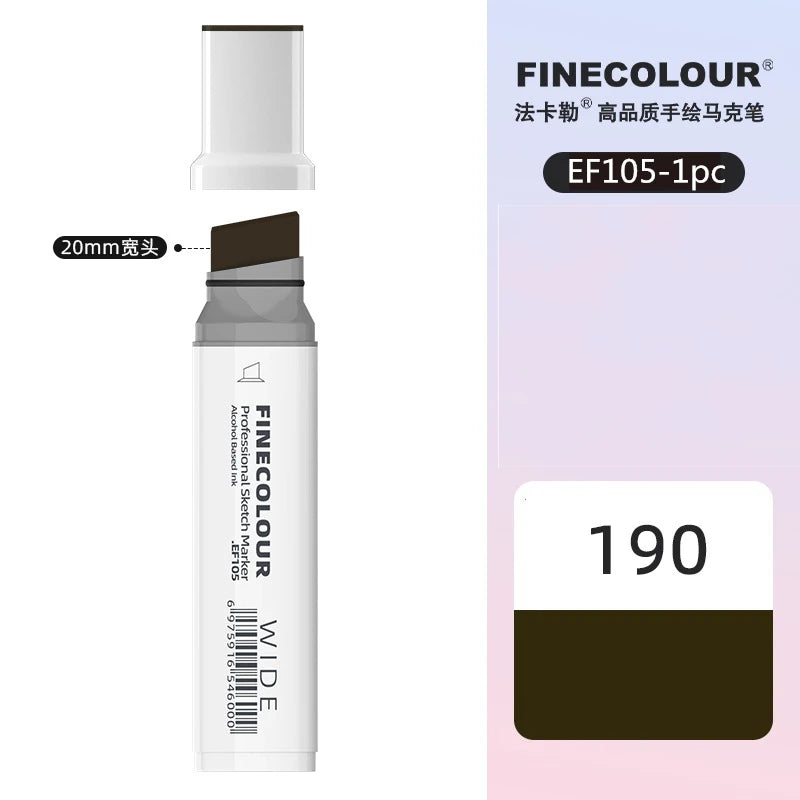Finecolour 20mm Wide Markers Alcohol Line Sketching Art Markers Pen Drawing School Art Supplies EF105