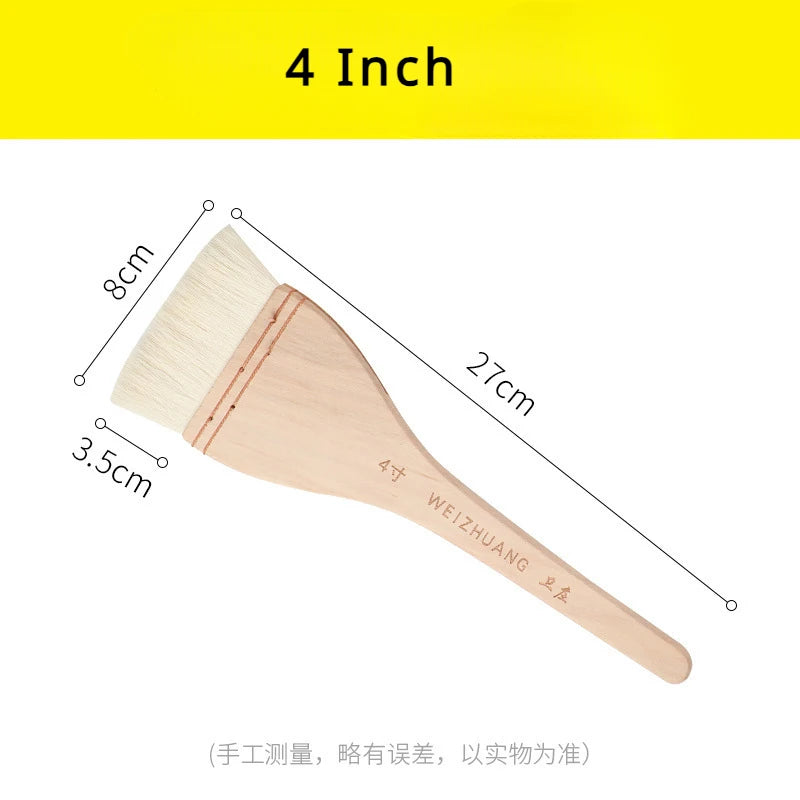 1Pc Flat Paddle Paint Brush with Long Handle 1-4 Inch Large Scale Artist Craft Brush for Oil and Acrylic Paints Art Supplies