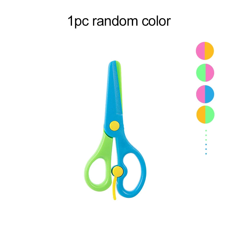Plastic Scissors Double Color Splicing Handmade DIY Safe Scissors Office Art Supplies Student Specific Paper Cuttings Tools TMZ