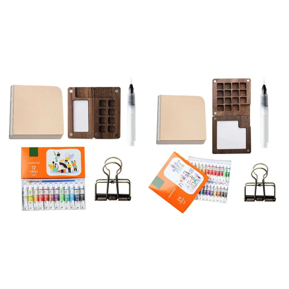 Portable 8/15-color Watercolor Paint Box Set Mini Palette Watercolor Paint Packaging for Students Travel Sketching Art Supplies