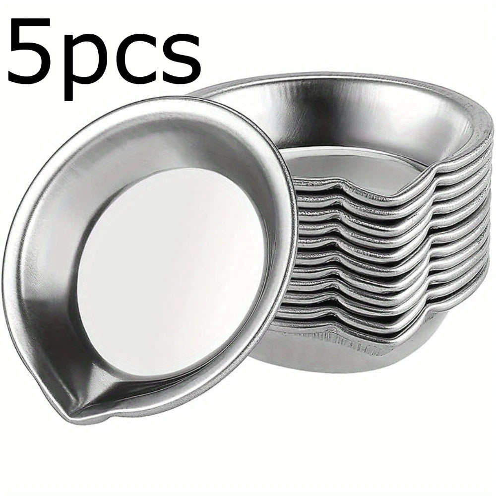 5/10/20pcs Durable Stainless Steel Paint Palette Set,Round Mixing Trays for Artists - Metal Art Supplies for Home and School Use