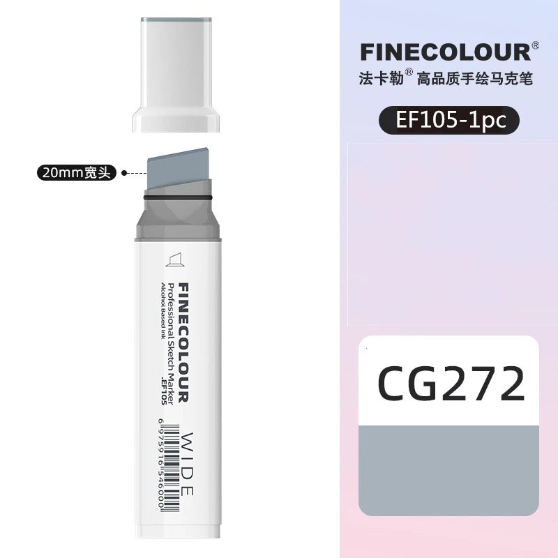 Finecolour 20mm Wide Markers Alcohol Line Sketching Art Markers Pen Drawing School Art Supplies EF105