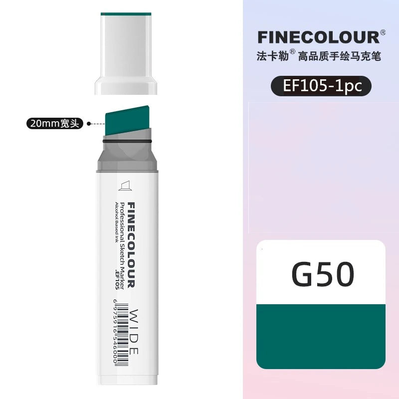 Finecolour 20mm Wide Markers Alcohol Line Sketching Art Markers Pen Drawing School Art Supplies EF105