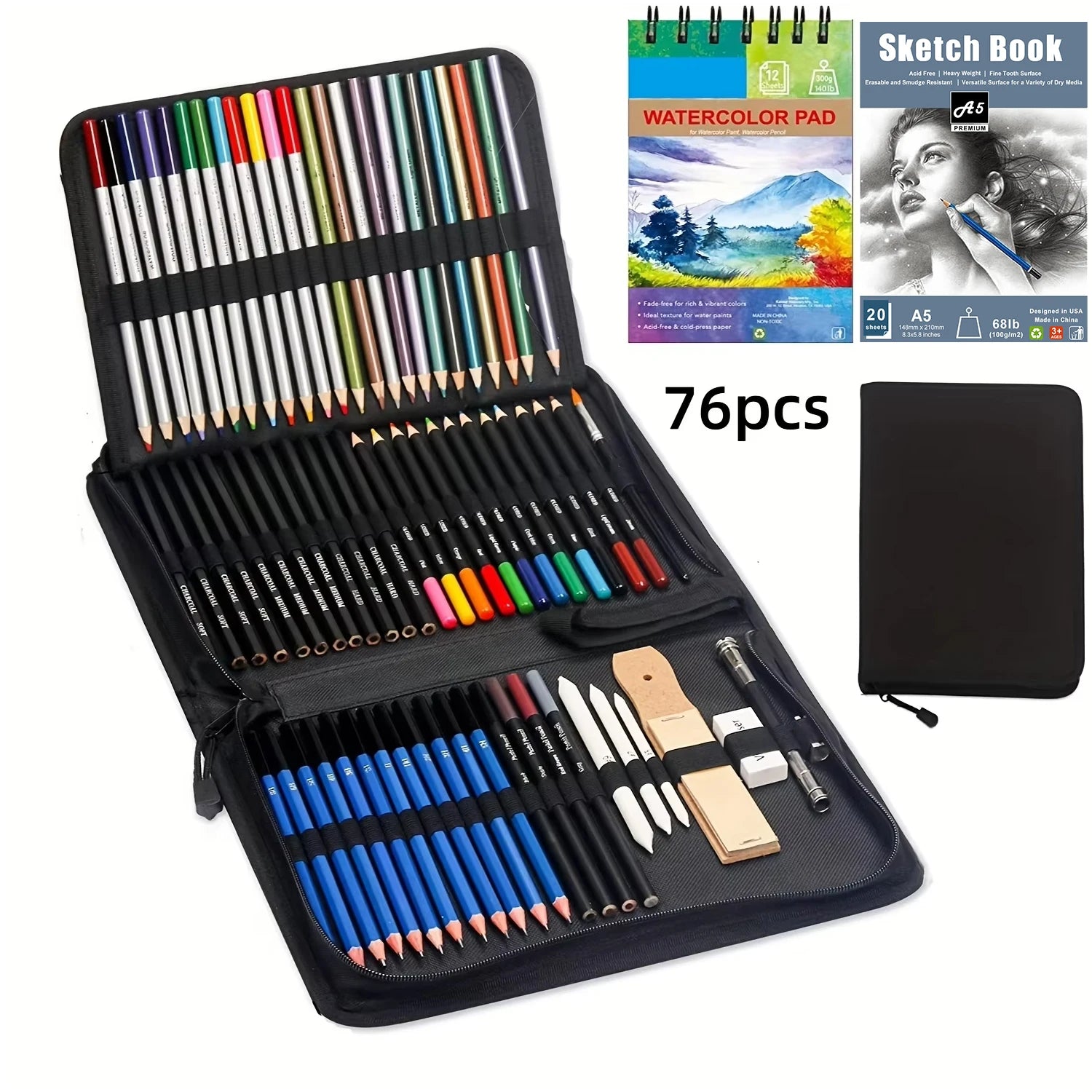 34/42/54/72/76/96 Pcs Drawing Sketching Coloring Set Drawing Pencils & Sketching Kit Art Tool Kit Professional Art Supplies Set