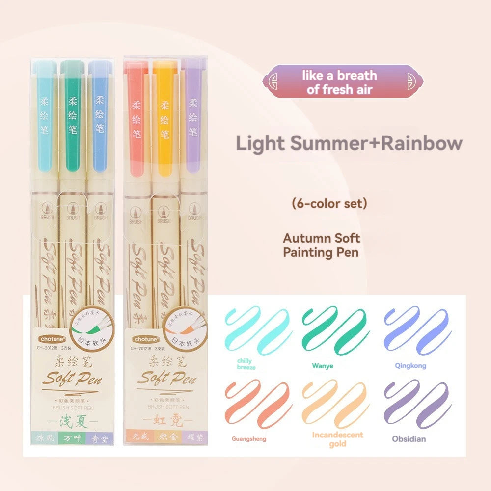 24/3 Color Vintage Watercolor Lettering Art Marker Drawing Pen Set Multicolor Soft Brush Tip Calligraphy Painting Art Supplies