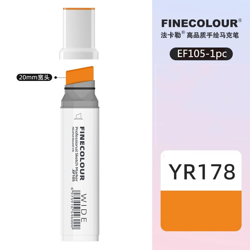Finecolour 20mm Wide Markers Alcohol Line Sketching Art Markers Pen Drawing School Art Supplies EF105