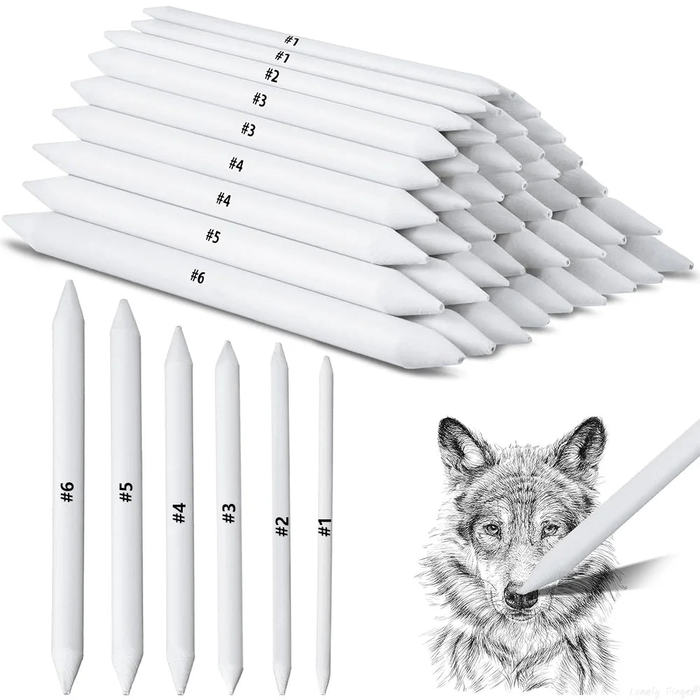 Paper Art Blending Stumps for Drawing Shading, Drawing Supplies Pencil Sketch Paint Tools, for Student Artist Markers, 6/48 PCS