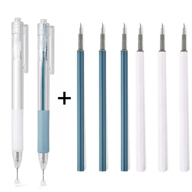 2+6Pcs Knife Pen Refill Set Art Utility Paper Cut Knife Scrapbooking Sticker Precision Cutting Tool DIY Craft Supplies Cutter