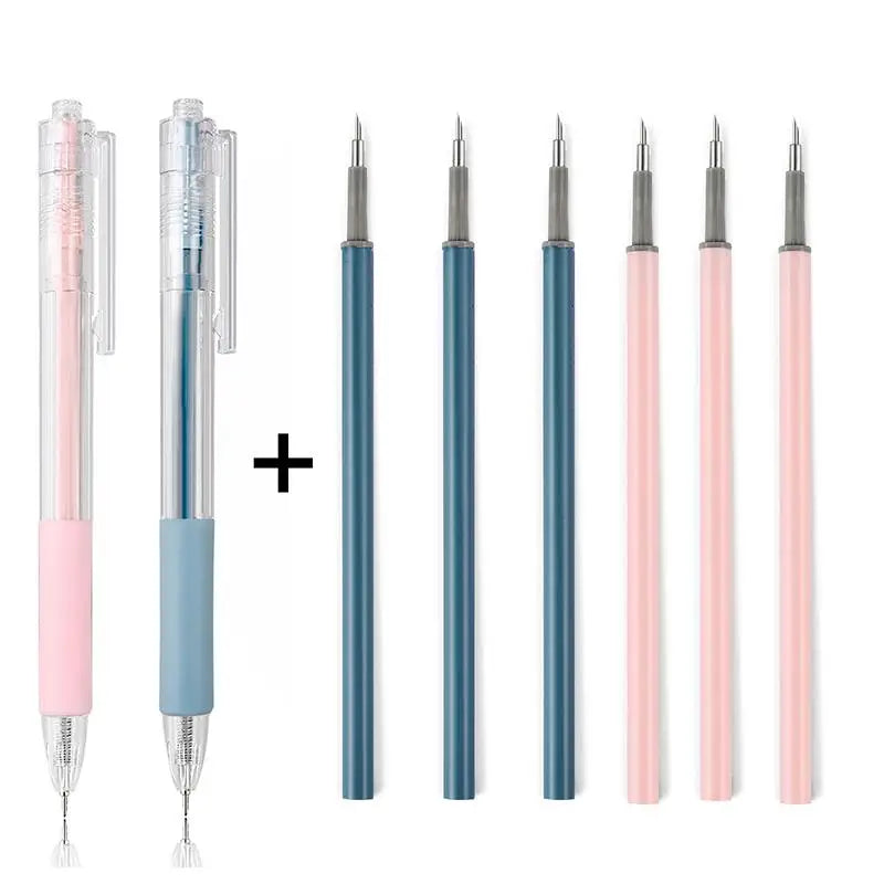 2+6Pcs Knife Pen Refill Set Art Utility Paper Cut Knife Scrapbooking Sticker Precision Cutting Tool DIY Craft Supplies Cutter