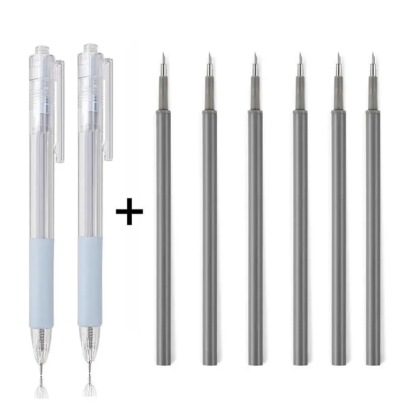 2+6Pcs Knife Pen Refill Set Art Utility Paper Cut Knife Scrapbooking Sticker Precision Cutting Tool DIY Craft Supplies Cutter