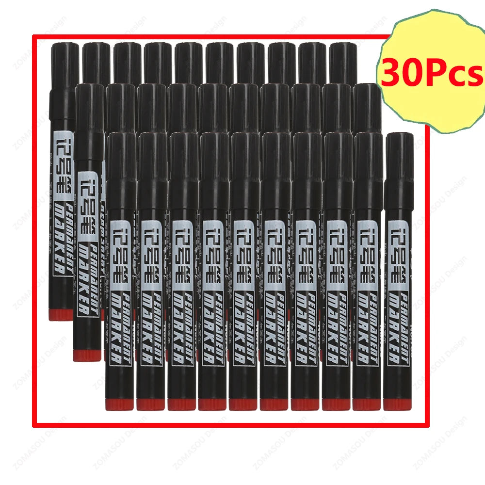 1-100Pcs Waterproof Oil-based Marker Pen Quick Dry Black Blue Red Ink Permanent for Metal Glass Stationery Art School Supply