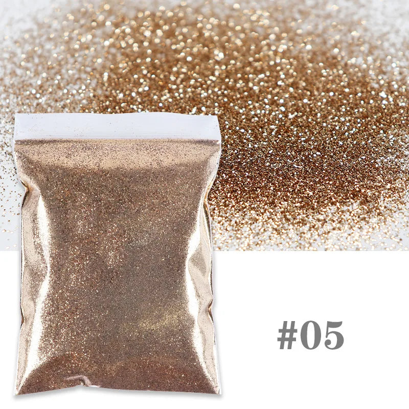 10g Colorful Nail Glitter Powder Sparkly Rose Gold Silver Sequin Chrome Pigment Dust For Nail Art Decorations DIY Supplie