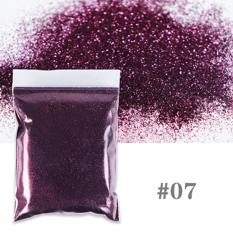 10g Colorful Nail Glitter Powder Sparkly Rose Gold Silver Sequin Chrome Pigment Dust For Nail Art Decorations DIY Supplie