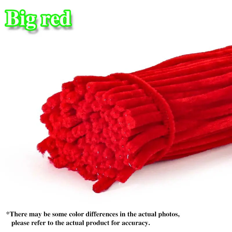 50/100Pcs Chenille Stems Colorful DIY Strips Twist Bar Anvil Wire Plush Strips Handmade Art Materials Toys DIY Craft Supplies