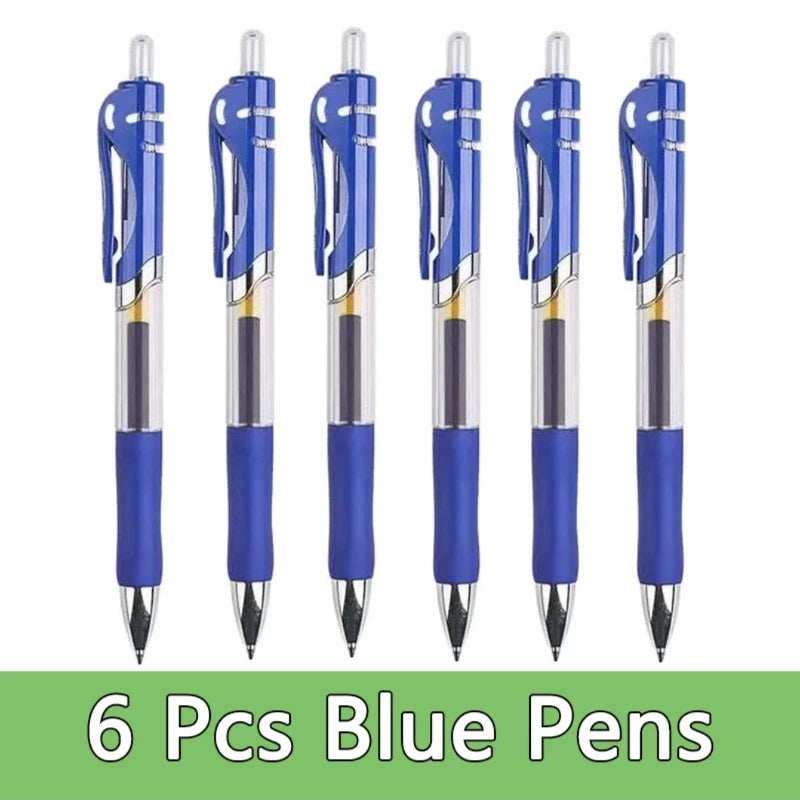 Press Gel Pen Signature pens Blue Black Red Refill Pen Bullet tip Gel Pen School office supplies art stationery