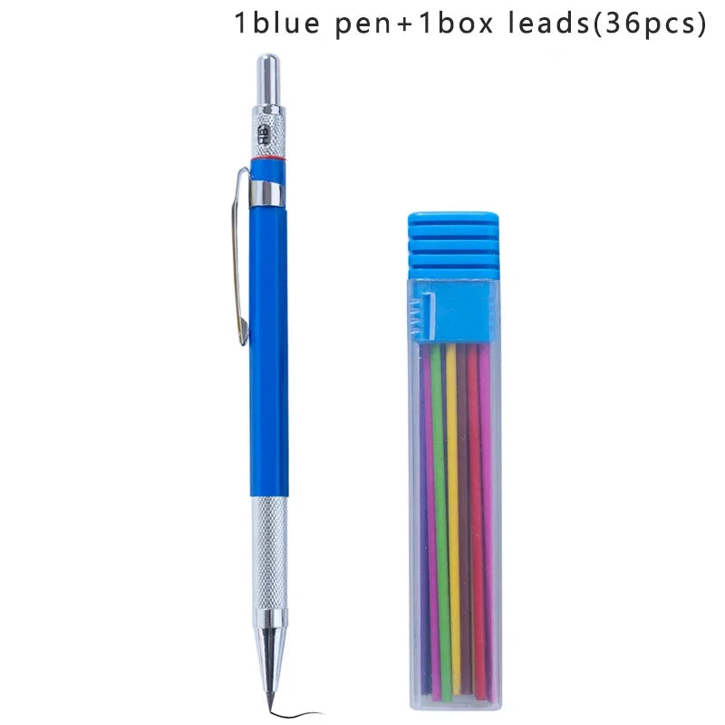 2.0MM Metal Mechanical Pencil with lead Art Drawing Design Automatic Drawing Special Pencil Student Office School Supplies