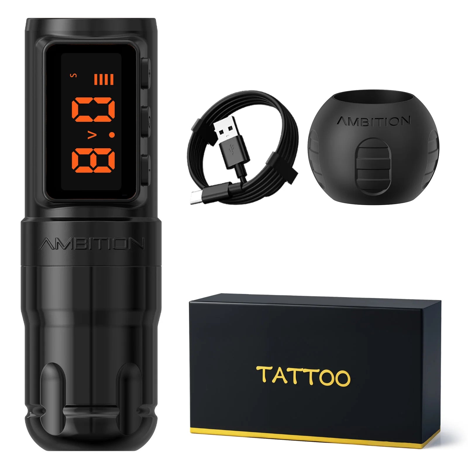 Ambition Bolt-X 1600mAh Coreless Motor Tattoo Machine Pen Wireless Power Supply Permanent Makeup Direct Drive Tattoo Gun For Art