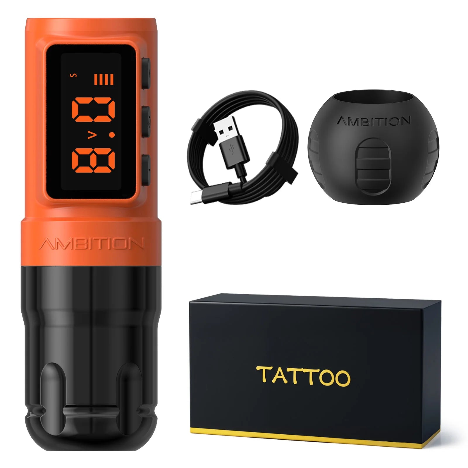 Ambition Bolt-X 1600mAh Coreless Motor Tattoo Machine Pen Wireless Power Supply Permanent Makeup Direct Drive Tattoo Gun For Art