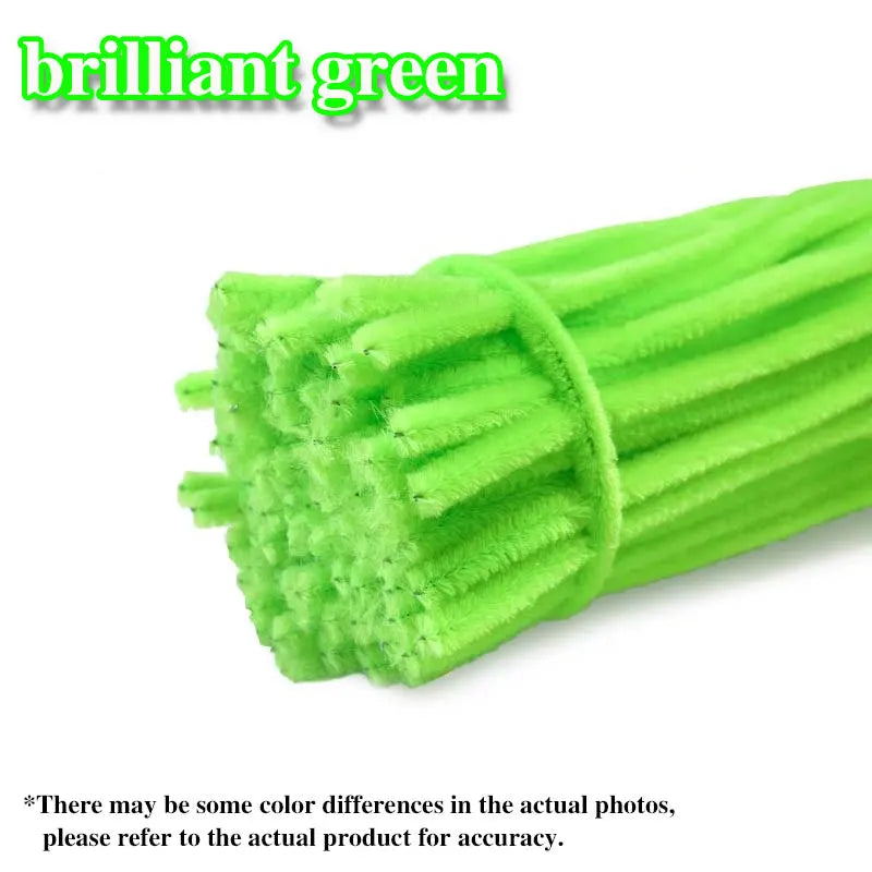 50/100Pcs Chenille Stems Colorful DIY Strips Twist Bar Anvil Wire Plush Strips Handmade Art Materials Toys DIY Craft Supplies