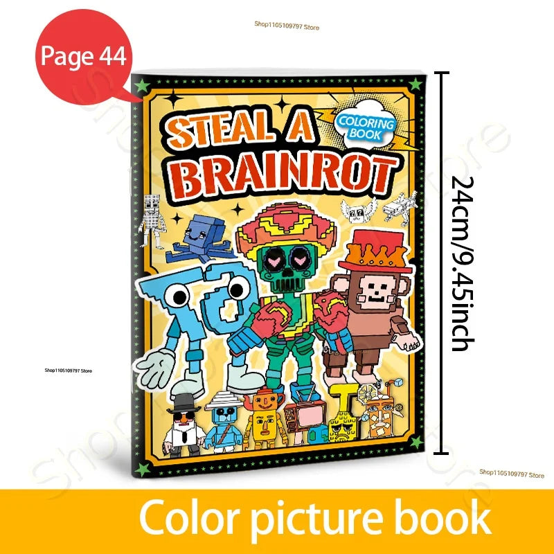 Steal A Brainrot Coloring Books Sketchbook School Colors Painting Art Supplies 67 House 9 Job Drawing Books Gifts Set Girl Toys