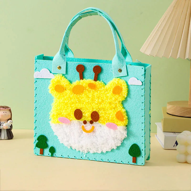 DIY Felt Animal Bag Craft Set Beginners Handmade Craft Art Toys for Kids Girl Sewing Craft Kit Making Supplies Learn To Sew