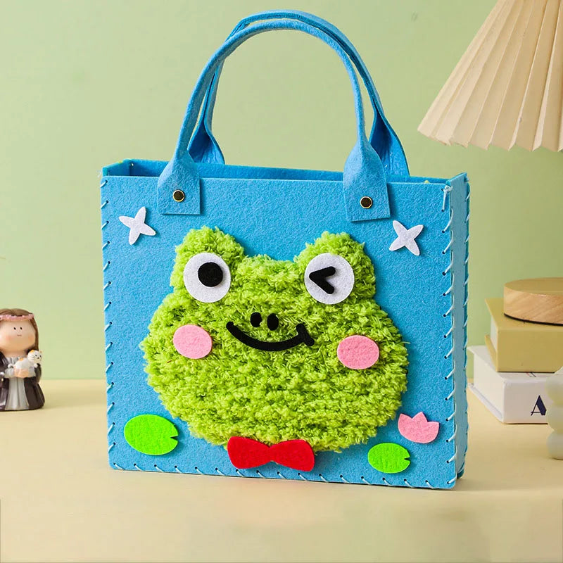 DIY Felt Animal Bag Craft Set Beginners Handmade Craft Art Toys for Kids Girl Sewing Craft Kit Making Supplies Learn To Sew