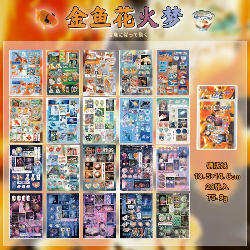 20/30 Sheets Die cut Japanese Stationery Stickers book Retro Cartoon Decorative Sticker handmade Scrapbooking Journal Supplies