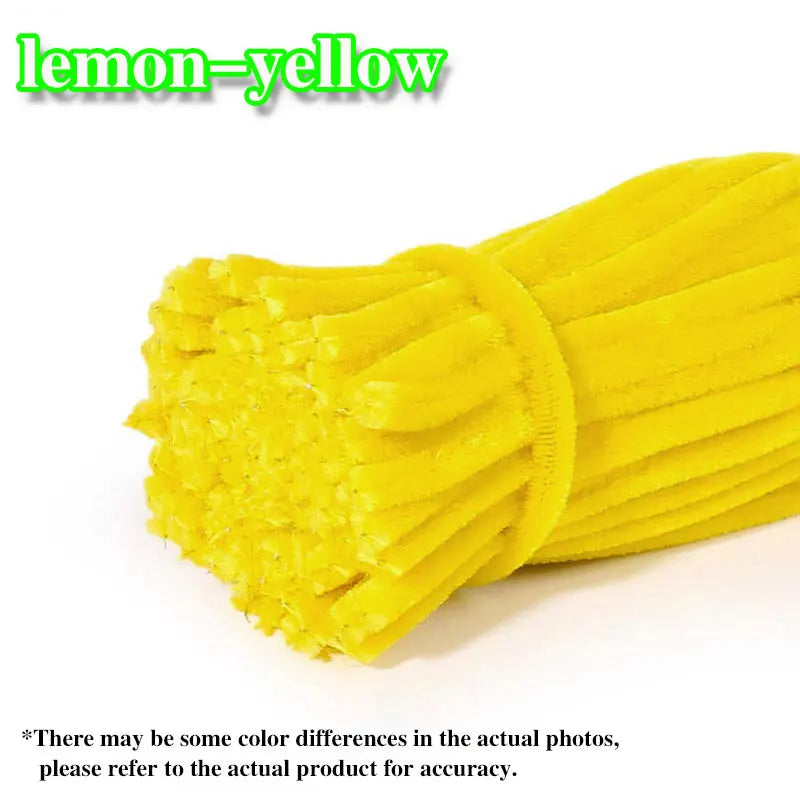 50/100Pcs Chenille Stems Colorful DIY Strips Twist Bar Anvil Wire Plush Strips Handmade Art Materials Toys DIY Craft Supplies