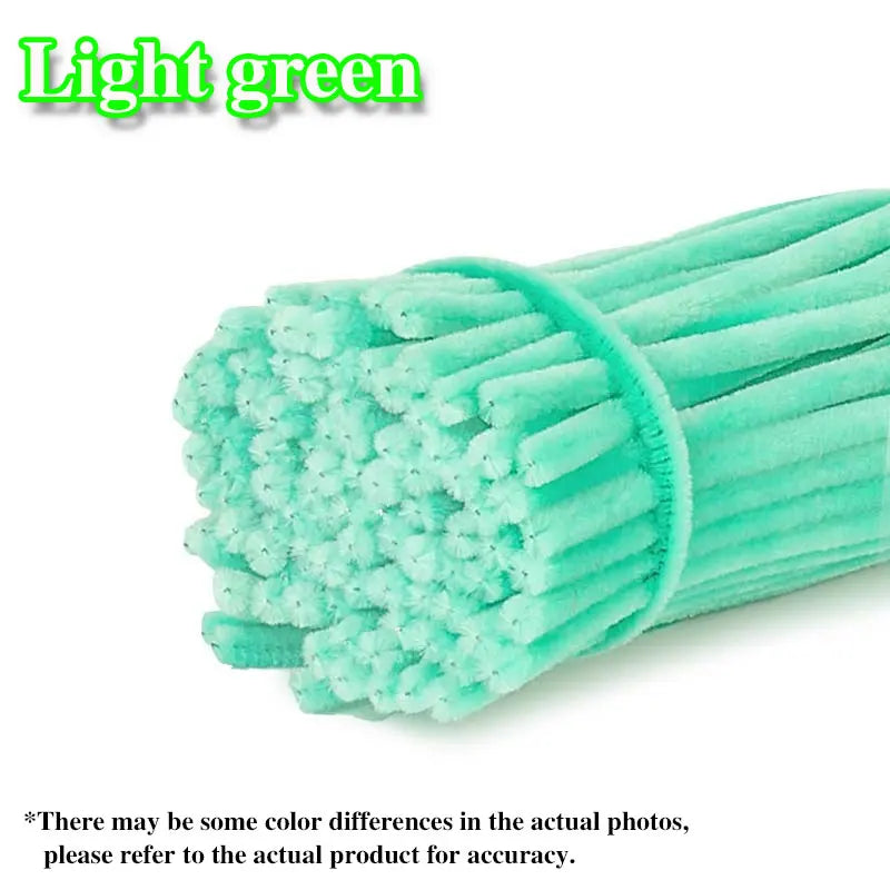 50/100Pcs Chenille Stems Colorful DIY Strips Twist Bar Anvil Wire Plush Strips Handmade Art Materials Toys DIY Craft Supplies