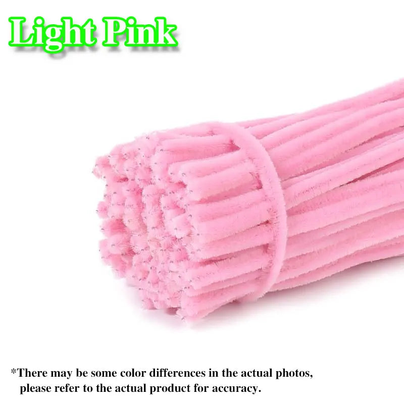 50/100Pcs Chenille Stems Colorful DIY Strips Twist Bar Anvil Wire Plush Strips Handmade Art Materials Toys DIY Craft Supplies