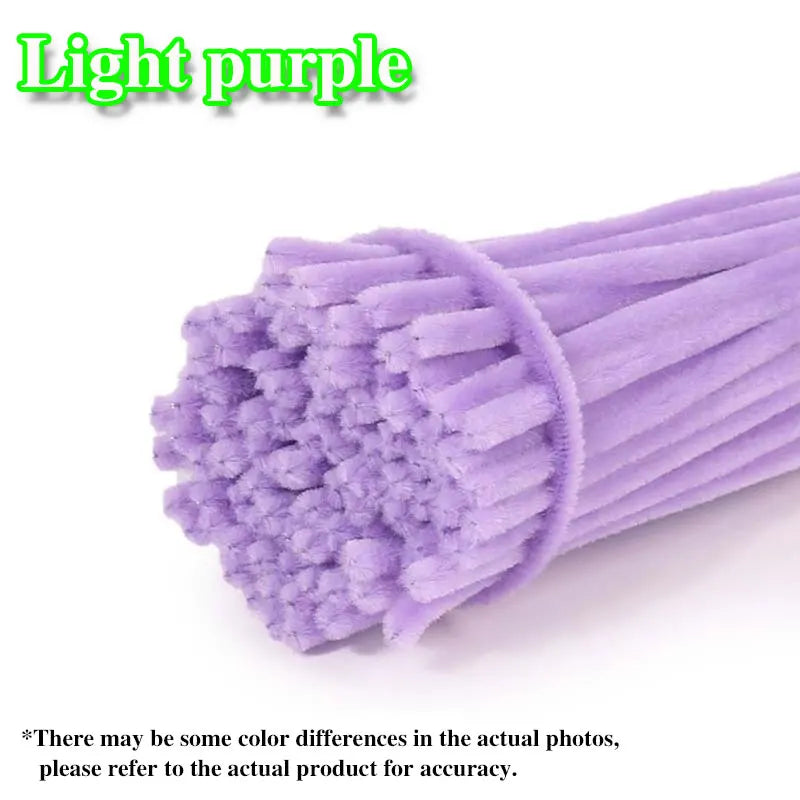 50/100Pcs Chenille Stems Colorful DIY Strips Twist Bar Anvil Wire Plush Strips Handmade Art Materials Toys DIY Craft Supplies