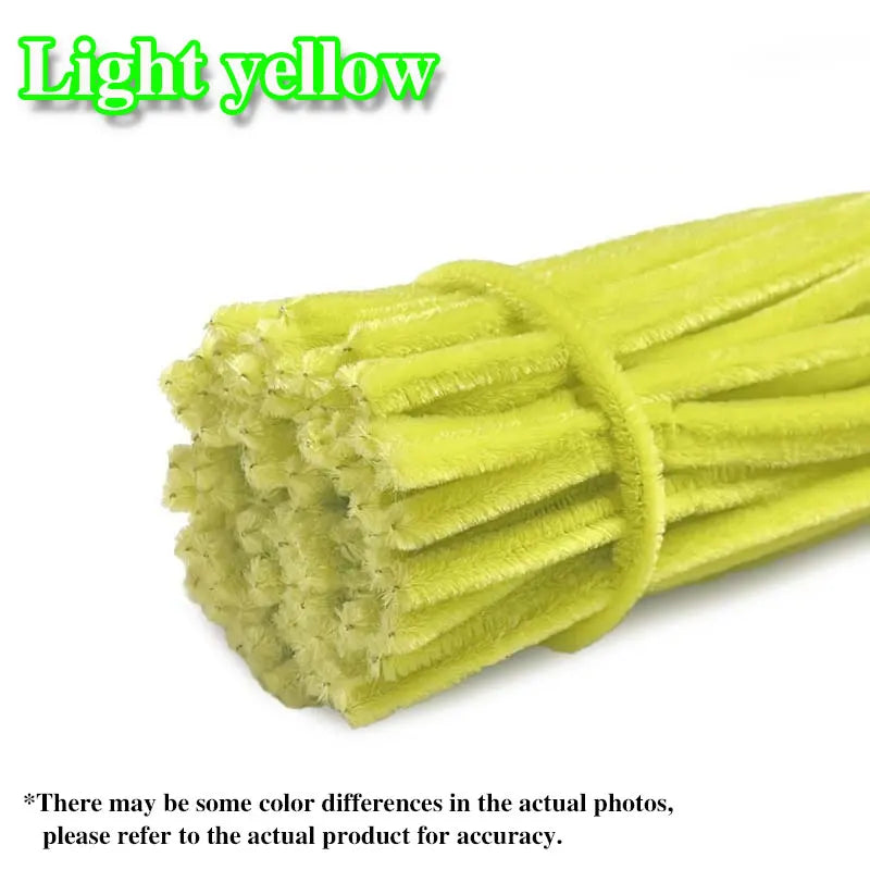 50/100Pcs Chenille Stems Colorful DIY Strips Twist Bar Anvil Wire Plush Strips Handmade Art Materials Toys DIY Craft Supplies
