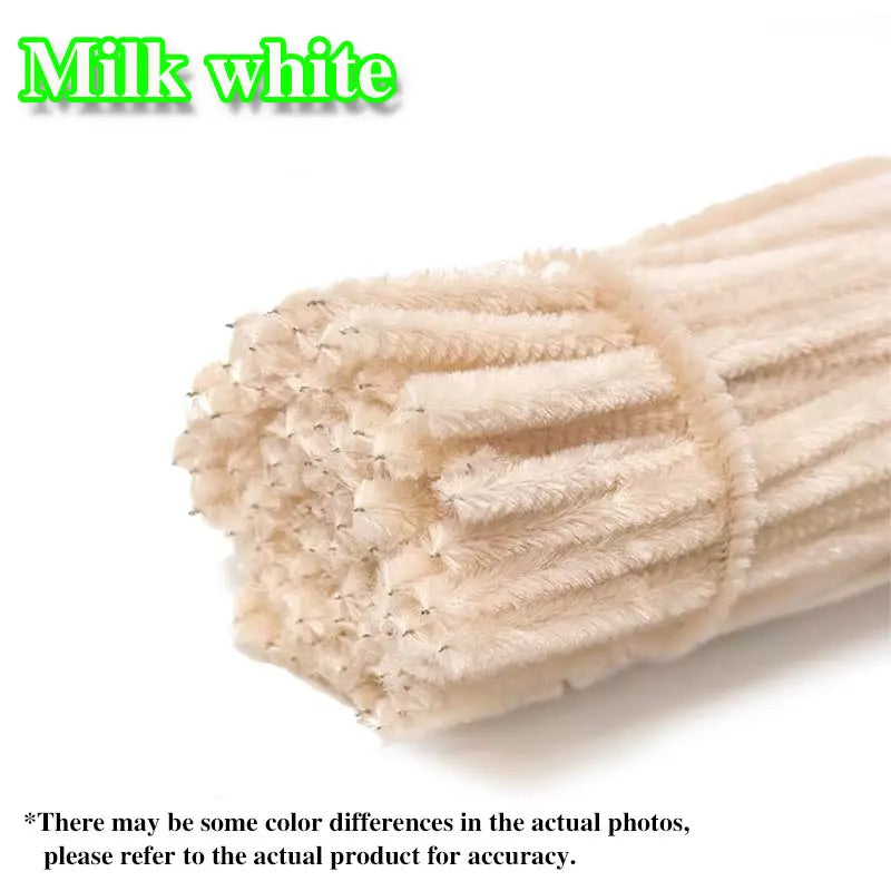 50/100Pcs Chenille Stems Colorful DIY Strips Twist Bar Anvil Wire Plush Strips Handmade Art Materials Toys DIY Craft Supplies