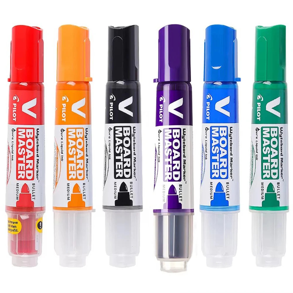 6 Pcs Pilot Whiteboard Marker Is Environmentally Friendly and Non-toxic 2.3 Mm (Medium Bullet) Refillable Ink Classroom Supplies