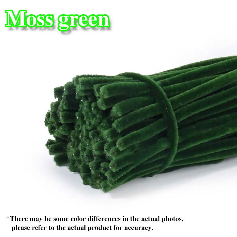 50/100Pcs Chenille Stems Colorful DIY Strips Twist Bar Anvil Wire Plush Strips Handmade Art Materials Toys DIY Craft Supplies